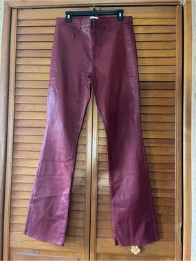 L’AGENCE Ruth Coated High Rise Raw Hem Straight Leg Jeans. Size 32 Women #518